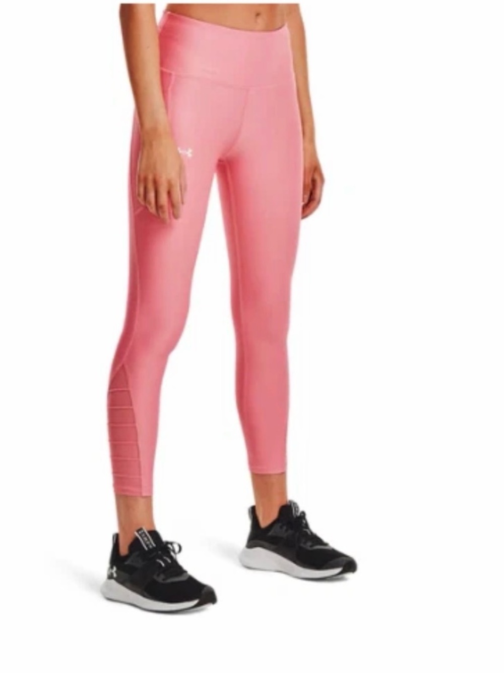 NWT Under Armour HeatGear Compression Leggings Pink High Rise Ankle Length SizeS